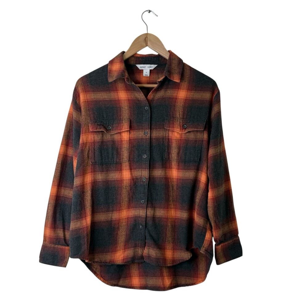 Old Navy The Boyfriend Taylor Swift Evermore Flannel Shirt Womens Size M Plaid